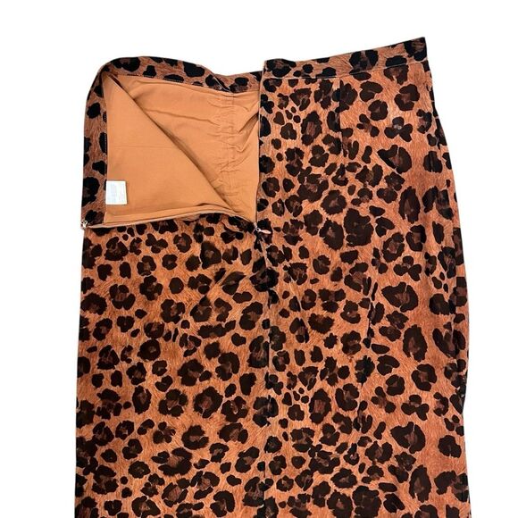 Gianni Bini Size 6 Molly Asymmetrical Leopard Skirt Animal Print Lined Midi - Picture 4 of 8